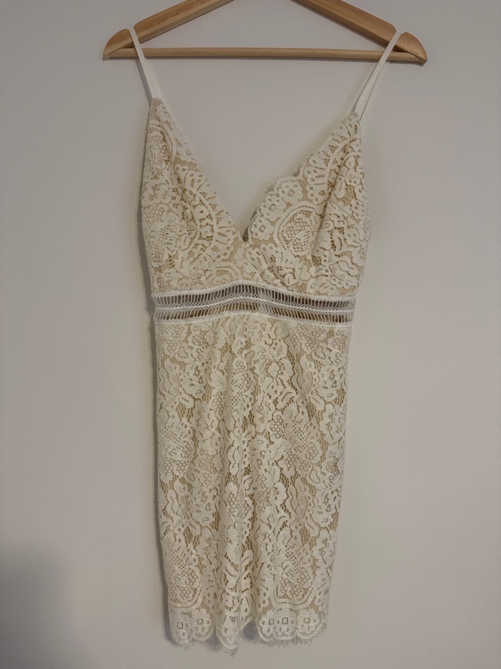 superdown Lace Mini Dress in Cream
